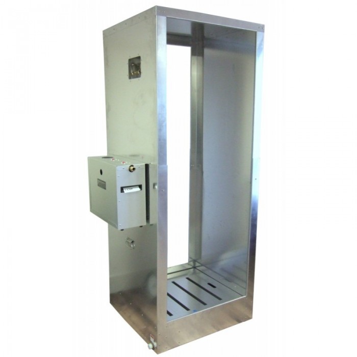 Portable TeleShower of aluminium for abatement workers decontamination. 34" X 30" X 83". 