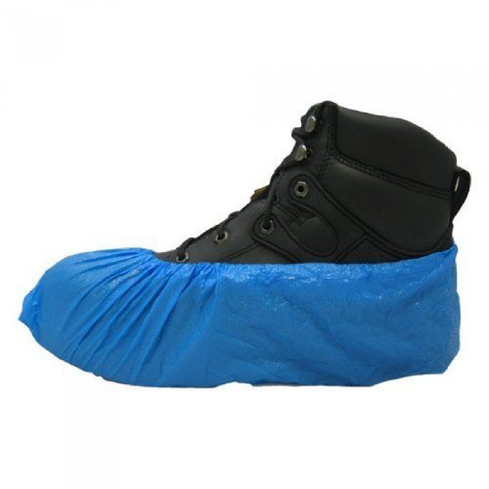 Couvre-chaussure bleu en polyéthylene