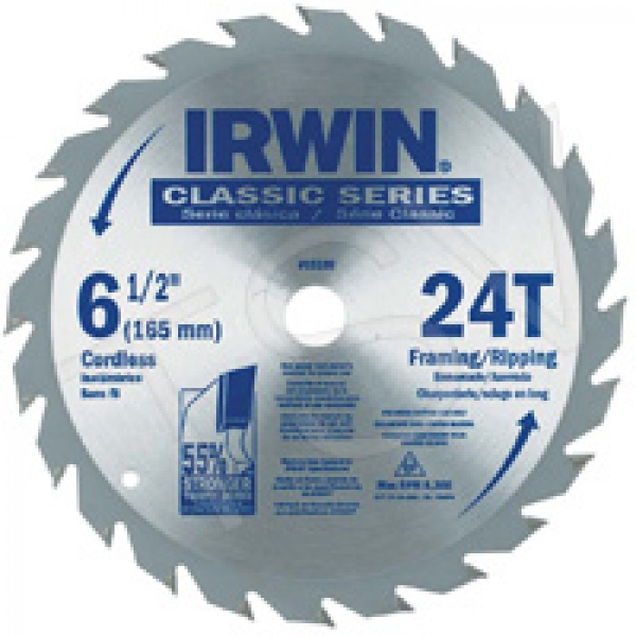 Saw blade 6''1/2 from Irwin 24T  (pack of 5)